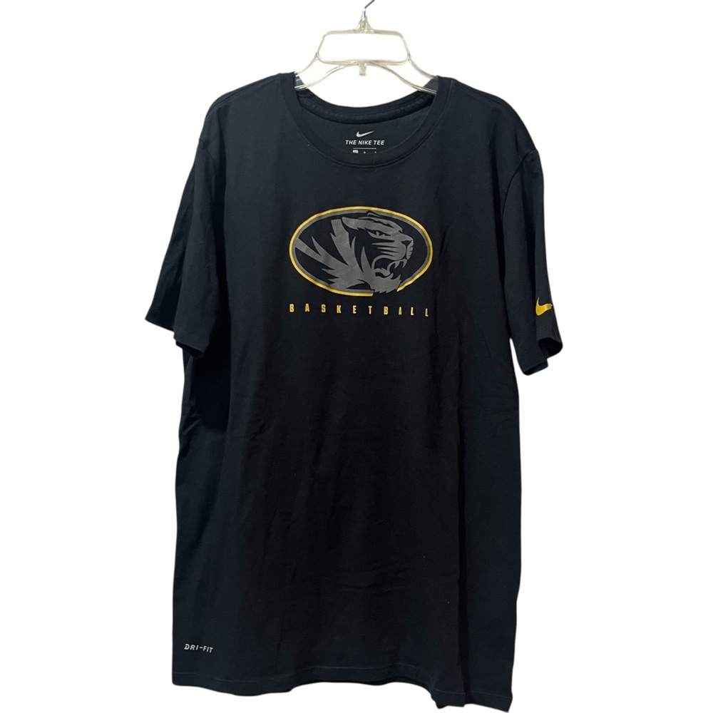 Mizzou Tigers Shirt Men's Size Large Black Nike Dri-Fit Basketball Missouri
